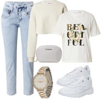 outfit mit Srebrna/Zlati Zapestna ura/Darilni komplet ur/Verižna ura michael kors "Pomladanski Outfit"