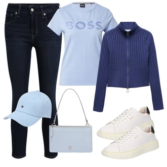 outfit mit Krem/Bež/Rjava/Bela Teddy Superga/Usnjene superge/Plato-Sneaker/Superge Nizka/Ozka Superga Boss "Pomladanski Outfit"