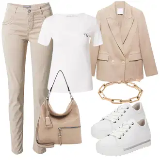 outfit mit Bež/Khaki Obleka Mango "Pomladanski Outfit"