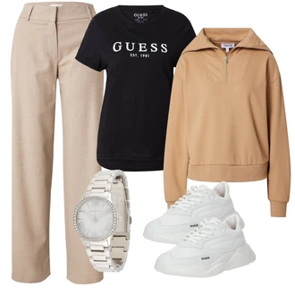 outfit mit Bež/Khaki/Rjava Hlača velika velikost/Hlače FIVEUNITS "Pomladanski Outfit"