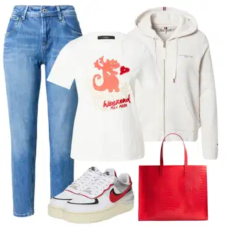 outfit mit Rdeča Nakupovalna Torba/Torba za čez ramo/Velika Torba/Poslovna Torba/Nakupovalka Ted Baker "Pomladanski Outfit"