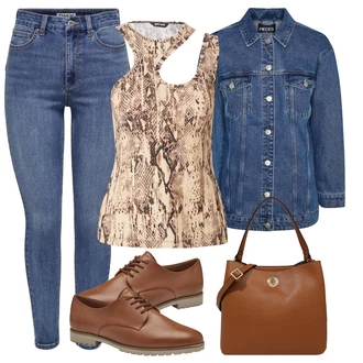 outfit mit Rjava/Bež/Bela party Majica/Moški čevlji/Kratka majica/Top brez rokavov/Majica brez rokavov Just Cavalli "Pomladanski Outfit"