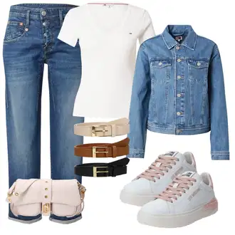 outfit mit Roza Čevlj Poletne superge/Ozka superga/Superge Nizka/Plato-Sneaker/Usnjene superge/Skate Obutev Love Moschino "Pomladanski Outfit"