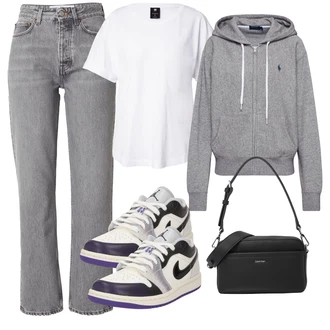 outfit mit Temno modra/Škrlatna Superga Superge Nizka/Skate Obutev/Vintage Superga Jordan "Pomladanski Outfit"