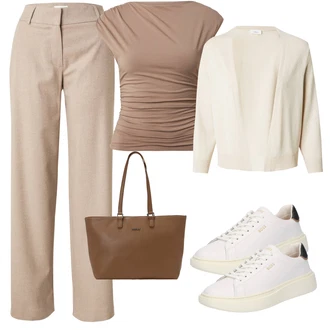 outfit mit Siva/Bež/Škrlatna/Rjava Majica brez rokavov/party Majica/Klasična Dolžina/Kratka majica/Moški čevlji Abercrombie & Fitch "Pomladanski Outfit"
