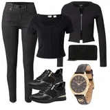 Črna G-Star Raw Kavbojke Visokega Pasu outfiti za dame image