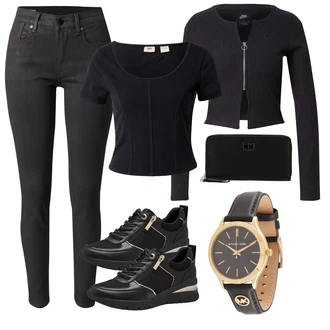 Prešite outfit mit Temno siva/Siva/Črna/Svetlo siva/Khaki Usnjena Jakna/Kavbojke z Razporkom/Kavbojke Visokega Pasu/Termodžinsi/Zimska jakna/Ozke Kavbojke/Motoristične Kavbojke/Push up Kavbojke/Usnjene Čevlje G-Star Raw "Pomladanski Outfit"