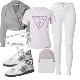 outfit mit Siva/Srebrna Superga Usnjene superge/Ozka Superga/Vintage Superga/Superge Nizka Kennel & Schmenger "Pomladanski Outfit"