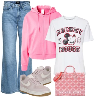 outfit mit Roza/Škrlatna Superga Skate Obutev/Ozka Superga/Vintage Superga/Superge Nizka/Usnjene superge Nike Sportswear "Pomladanski Outfit"
