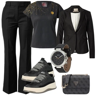 outfit mit Rjava/Črna/Zelena Hlača velika velikost ivy oak "Pomladanski Outfit"