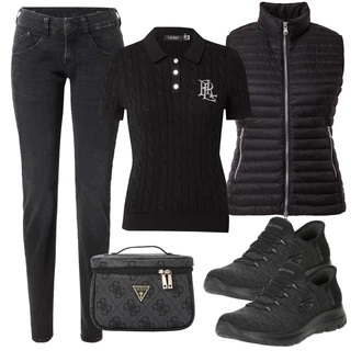 outfit mit Svetlo Siva/Khaki/Siva/Črna/Temno Siva Jeans Pajkice/Hlača z Razporkom/Skinny Hlače/Jeggings/Motoristična hlača Herrlicher "Pomladanski Outfit"