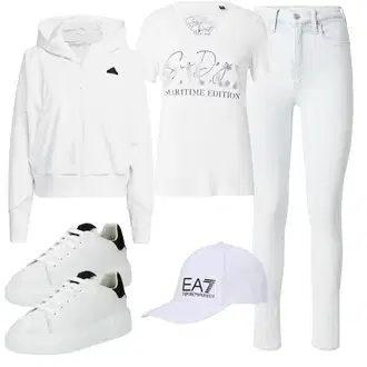 Ulična moda outfit mit Bela/Krem/Svetlo modra Pulover z zadrgo/Kapucar za par/Športni Pulover/Pleten Pulover s kapuco/Jopica iz flisa/Športni Pulover s kapuco/Prevelik Pulover s kapuco na zadrgo/Elegantni Pulover s kapuco/Pulover s kapuco/Pulover s kapuco adidas sportswear "Pomladanski Outfit"Look: Nor, Delovna oblačila, Ulična moda, Unisex, Športno