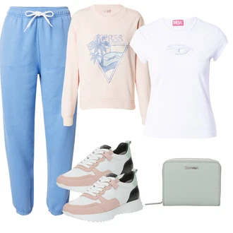 outfit mit Modra/Svetlo Modra Hlača velika velikost Polo Ralph Lauren "Pomladanski Outfit"