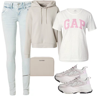 outfit mit Roza/Temno rdeča/Rjava/Rdeča/Bež/Siva Denarnica/Torba Calvin Klein "Pomladanski Outfit"