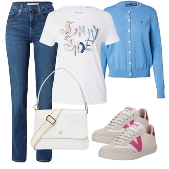 outfit mit Svetlo modra/Modra Pletene velika velikost/Women's Hoodies and Sweatshirts/Bluza velika velikost Polo Ralph Lauren "Pomladanski Outfit"