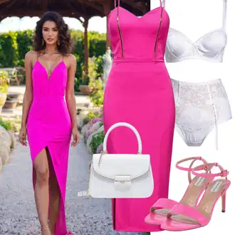Dinner outfits Rojstni dan mit Zlati/Roza/Bela fox shoes "Popolnjen slog poročnega gosta"Look: Koncert, 30. rojstni dan, 18. rojstni dan, Posebni dogodki, 40. rojstni dan, Materinski dan, Rojstni dan, Matični urad, Poroka, Malle, Festival
