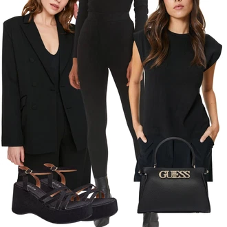 outfit mit Črna Majica za mišice/Pleteni vrh/Moški čevlji/Majica brez rokavov/Majica Vrh/Grafična majica/Klasična Dolžina/Kratka majica koton "Poslovna oblačila"