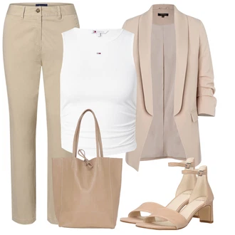outfit mit Rjava/Bež/Khaki Sandal z blok peto/Sandala Vagabond Shoemakers "Poslovna oblačila"