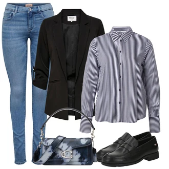 outfit mit Črna Poslovna Obutev/Loafer Čevelj/Trotteur/Nizki čevelj s platformo Tommy Hilfiger "Poslovna oblačila"