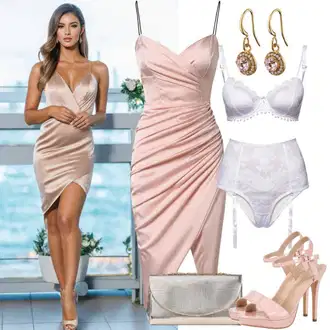 Kombinacije za vjenčanje Old Money sa Pink Haljina Veći Broj Dorothy Perkins (Petite), Srebro Torba za pisma/Torbica/Torba Za Vjenčanje/baguette vrećica Mascara "Sateni gost vjenčanja odjeća"Look: Elegantan, Preodjeven, Poslovni, Romantičan, Mom, Old Money, Sjaj, Metalik, Disko, Šik, Chic