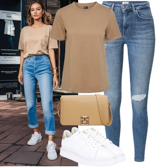 Outfit sa Bijela/Krem Tenisica Tenisice s patentnim zatvaračem sa strane/Kožna Tenisica/Tanka Tenisica/Ljetna Tenisica/Niska Tenisica Polo Ralph Lauren "Lagana odjeća"