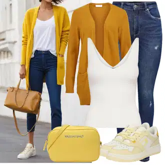 Outfit sa Krem/Bež/Žuta Niska Tenisica/Teddy Tenisica/Kožna Tenisica/Rupičasta Tenisica/Ljetna Tenisica/Skate cipela/Vintage Tenisica/Tenisica s platformom Tommy Jeans "Ljetna odjeća"