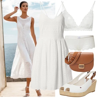 Outfit sa Bež/Krem/Bijela/Pink/Kaki Klasične gaćice/Brazilski Slip/Gaćice bez prepona/Prozirna gaćica/Angora Donje Rublje/Gaćice S Visokim Strukom/Gaćica & tanga/Futrola za Suknju Samsøe Samsøe "Ljetna odjeća"