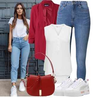 Outfity pro léto Chytrý příležitostný Svatba s Krémová/Bílá/Fialová/Oranžová/Červená Nízká Teniska/Teniska na platformě/Letní tenisky Puma "Hezký letní vzhled"Look: Estetika, Hip Hop, Skater, Chytrý příležitostný, Sportovní, Steampunk, S průsvitem, Unisex, Univerzitní, Koncert, Rave, Škola, Svatba
