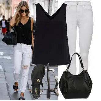 Outfit s Černá/Tmavě modrá Tunika/Halenka Móda Pro Plnoštíhlou Pieces "Letní oblečení"