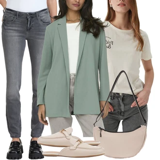 outfit mit Rjava/Bež/Khaki Copat/Superge brez vezalk/Nizki Natikač/Trotteur Geox "Sodobni Pomladni putfit"