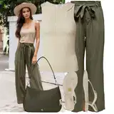 Outfity s lněnými kalhotami na léto image
