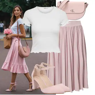 Outfit s Šedá/Bílá/Růžová/Krémová/Fialová/Stříbrný Jednoduchý top/Zkrácený Top/Krátký Top/Pletené tričko/Síťované tričko/Tričko s krátkým rukávem/Krátký top/Mužské běžecké boty Only "Stylové kombinace pro volný čas"