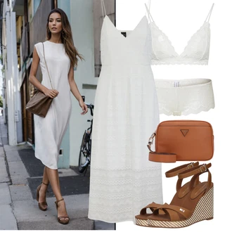 Outfit sa Bež/Krem/Bijela/Pink/Kaki Klasične gaćice/Brazilski Slip/Gaćice bez prepona/Prozirna gaćica/Angora Donje Rublje/Gaćice S Visokim Strukom/Gaćica & tanga/Futrola za Suknju Samsøe Samsøe "Lagana odjeća"