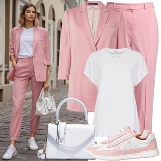 Chic Outfits Športno Poroka mit Škrlatna/Siva/Roza/Srebrna Superge Nizka/Platnena superga/Ozka superga/Poletne superge Kennel & Schmenger "športni ženski kostumi"Look: Športno, Unisex, Priložnostne, Transparent, Pametno priložnostno, Bar, 40. rojstni dan, Bayram, Pop koncert, Šola, Poroka