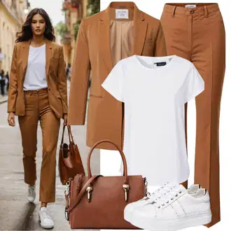 Cool outfity Móda pro plnoštíhlé s Bílá Tričko/Mužské běžecké boty/Funkční tričko/Síťované tričko/Tričko s krátkým rukávem Mango "sportovně elegantní dámský kostým"