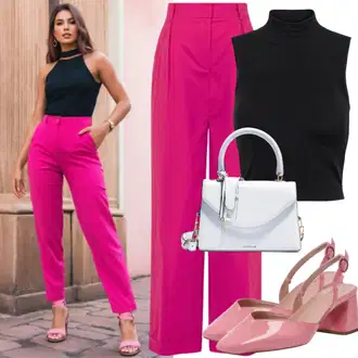 Chic Outfits Poslovna mit Bela/Krem/Škrlatna/Roza Marlene Hlača/Široka Hlača/Palazzo Hlača/Plisirane Hlače/Culotte Hlačke/Hlače iz muslina/Plisirane spredaj hlač answear lab "Sproščen videz poročnega gosta"Look: Plemenita, Eleganten, Overdressed, 20-ta leta, Stari denar, Modernen, Poslovna