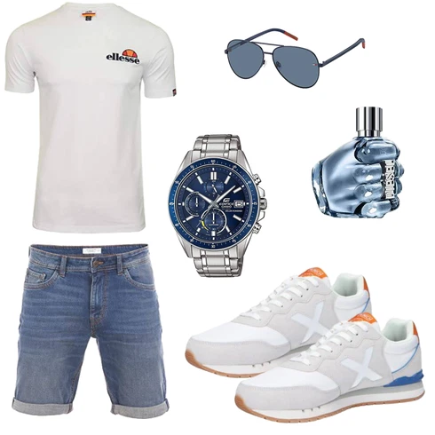 Blau/HellBlau/DunkelBlau Hemd Jeans Short/Bermuda Tom Tailor kombinieren