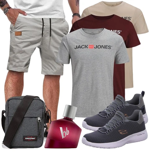 Grau/Khaki/Beige/HellGrau Hemd Chino Shorts/Cargo Short/Kurze Hose/Bermuda/Baggy Short/Musselin Shorts JMIERR kombinieren