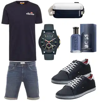 Sommer Outfits Midi mit Hellblau/Blau/Dunkelblau Jeans Short/Bermuda Tom Tailor "Summer Outfit"