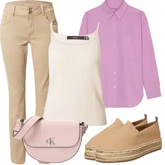 Outfit sa Pink Torba preko ramena/Mala Torbica/Torba Za Preko Ramena/Torba za pisma/Pojasna torbica/Torba za rame Calvin Klein Jeans "Ljetna odjeća"