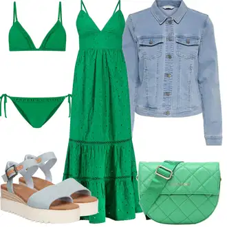 Majka mladenke Outfit sa Zeleno/Tirkizna/Neon boje Boho Ljetna Haljina/Maksi Haljina/Duga Ljetna Haljina/Talijanska haljina/Chic Odjeća/Haljina Na Naramenici/Nicky Haljina/Haljina na špagete Shiwi "Outfit za odmor"