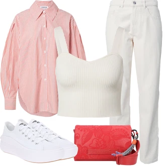 Kombinacije za ljeto sa Bež/Krem/Kaki/Bijela Traperice Ravne Nogavice/Dad Traperice/Formalna Košulja/Termo Traperice/Sužene Traperice/Trenerke Traperice/High Waist Traperice/Mom Jean/Plisirane Traperice/Vintage traperice/Muška Kožna Jakna/Traperice s Prorezom/Traperice Opuštenog Kroja/Traperice Standardnog Kroja Only "Outfit za odmor"