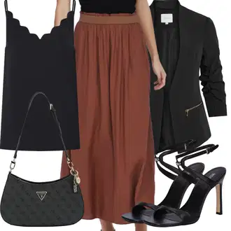 Visoke Pete Outfit sa Crna/Narandžasta/Bijela/Smeđa cipela s remenom/Salonka s Kopčom/Sandale Sandala s petom/Sandala na Petu/Sandala s vratilom/Sandala s Remenčićem MICHAEL Michael Kors "Outfit za odmor"
