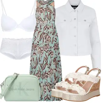 sviatočné Outfit sa Svjetloplava/Tirkizna/Zeleno Boho Ljetna Haljina/Maksi Haljina/Duga Ljetna Haljina/Haljina S Printom Liu Jo "Outfit za odmor"Look: sviatočné, Hippie, Prekrasan, Mom, Sveučilišna, Romantičan, Boho, Old Money, Preodjeven, Talijanski