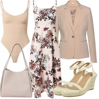 Outfit s Béžová/Růžová/Khaki/Hnědá Halenkové Body HUNKEMÖLLER "Letní vzhled pro módní ženy"