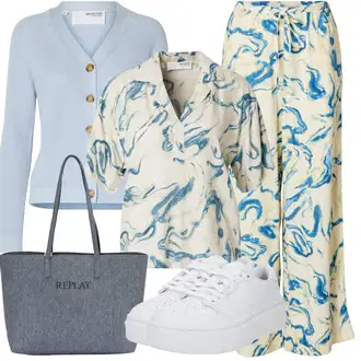 Outfit sa Bijela/Krem Tenisica s platformom/Niska Tenisica Jordan "Outfit za odmor"