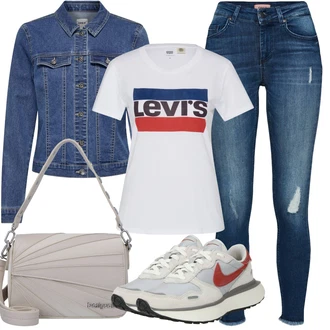 Jaro Outfit s Světle modrá/Modrá/Tmavě modrá Krátké Džínové Bundičky/Džínové Bund Only "Letní oblečení"