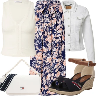 Outfit s Šedá/Krémová/Bílá Vintage Bund/Krátký Bund/Krátký Bund/Letní Bund/Džínové Bund/Krátké Džínové Bundičky Only "Letní vzhled pro módní ženy"