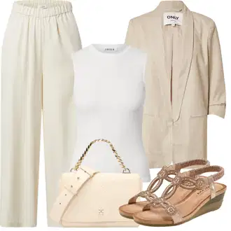 20 léta Outfit s Béžová/Bílá/Krémová/Khaki Plisovaná Kalhoty/Plisovaná Kalhoty/Navlékací Kalhoty/Široká Kalhoty/Kalhoty s nášivkou uprostřed/Slinky Kalhoty/Tradiční Kalhoty/Paperbag Kalhoty/Mušelínové Kalhoty Edited "Letní oblečení"Look: Rad, Emo, 20 léta, 90tá léta, Klasické, Elegantní, Old Money, Venkovní, Traditional, Univerzitní
