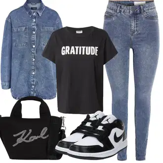 ľahký Outfit sa Tamnosiva/Siva/Pink Majica kratkih rukava/Majica i top/Print majica/Predimenzionirana majica/Skraćena Majica/Majica za trudnice/Izreka na majici/Majica za plažu/Smiješna majica/Top za plažu/Pulover za plažu/Ležerna majica Noisy may "Outfit za odmor"